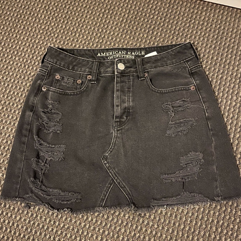AE Distressed Denim Skirt